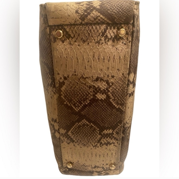 Coach Morgan Satchel Python Embossed Leather Handbag EUC - Picture 6 of 7